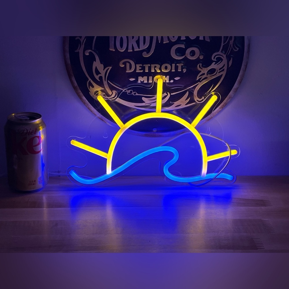 LED Neon Retro Sun Wave Accent Light - Picture 2 of 6